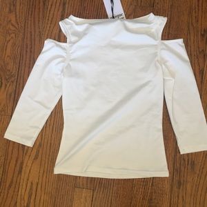 Unique Vintage White Cold Shoulder Top